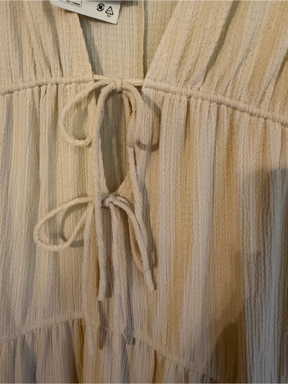 H&M Cream Sleeveless Maxi Dress with Tie-Front - Picture 6 of 8
